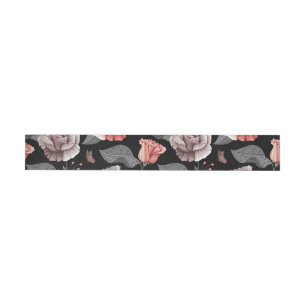 Bande Pour Adresse De Retour Roses aquarelle 15