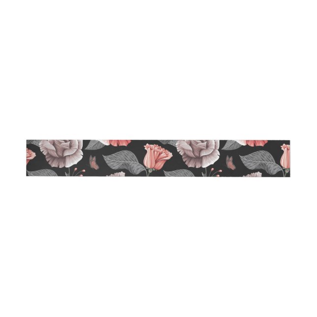 Bande Pour Adresse De Retour Roses aquarelle 15 (Individuel)