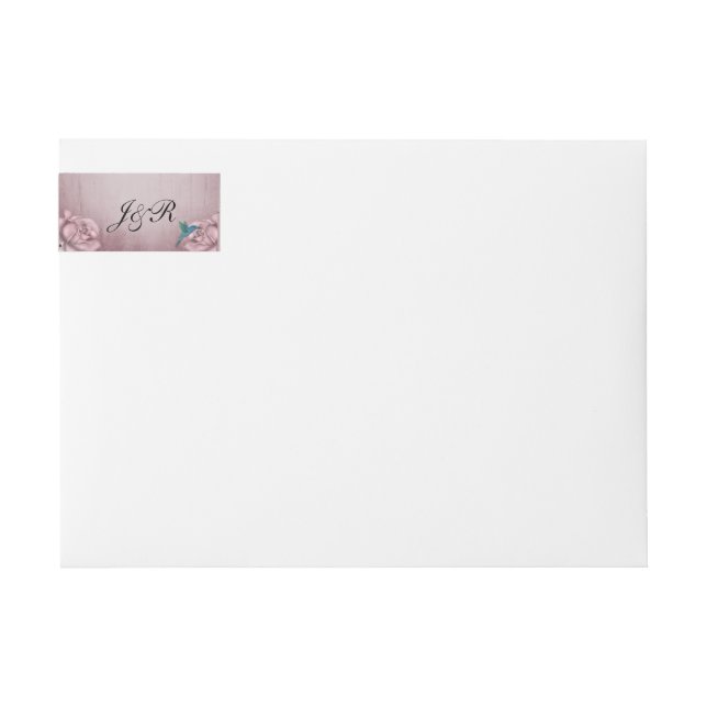 Bande Pour Adresse De Retour Roses roses Mariages Envelopper autour (Devant)