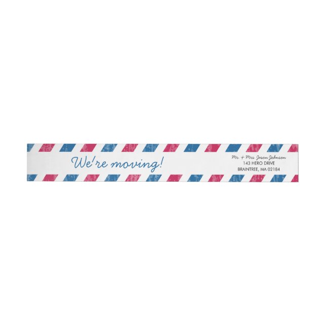 Bande Pour Adresse De Retour Rouge et bleu modernes de l'adresse de retour (Individuel)