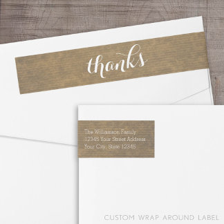 Bande Pour Adresse De Retour Rustique Kraft Print - Merci Famille Thanksgiving