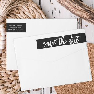 Bande Pour Adresse De Retour Script Chic Moderne Enregistrer La Date Adresse De