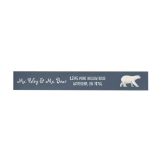 Bande Pour Adresse De Retour Serene Polar Bear à minuit
