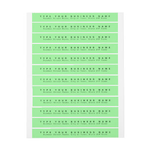 Bande Pour Adresse De Retour Textes clairs Vert clair Adresse professionnelle m