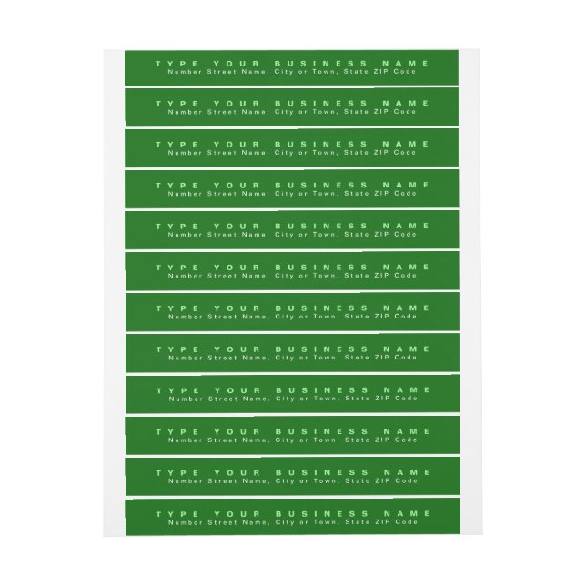 Bande Pour Adresse De Retour Textes simples Green Business Return Adresse Slim (Feuille)