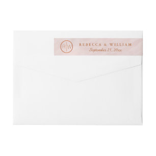 Bande Pour Adresse De Retour Un ensemble de Mariages monochromes couleur rose v