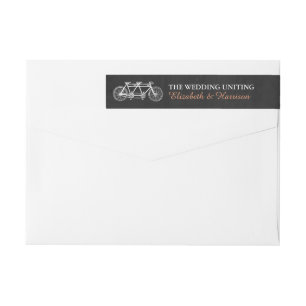 Bande Pour Adresse De Retour Vélo Tandem Sur Mariage Chalkboard