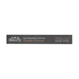 Bande Pour Adresse De Retour Vélo Tandem Sur Mariage Chalkboard