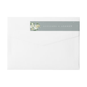Bande Pour Adresse De Retour Vert Seafoam Mariage Classique de la Snowberry+Euc
