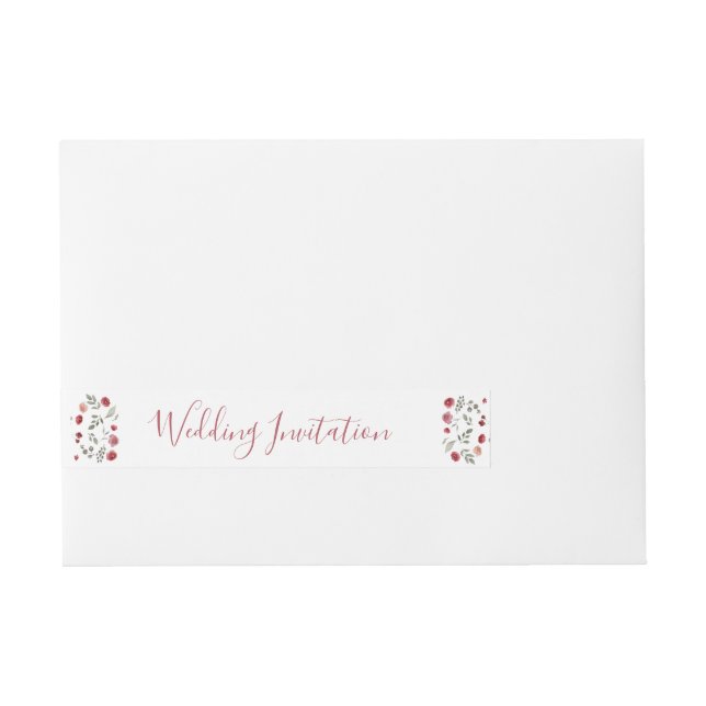 Bande Pour Adresse Elégant Sage Green Bourgogne Rose Mariage blanc (Devant)