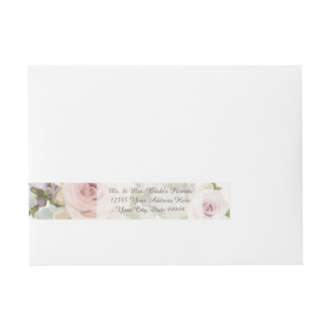 Bande Pour Adresse Élégante adresse de retour Mariage Lavish Roses Fl (Devant)