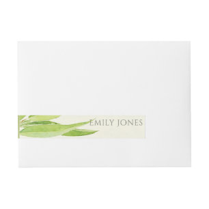 BANDE POUR ADRESSE EUCALYPTUS FEUILLE MONOGRAMME DU FOLIAGE DE COULEU
