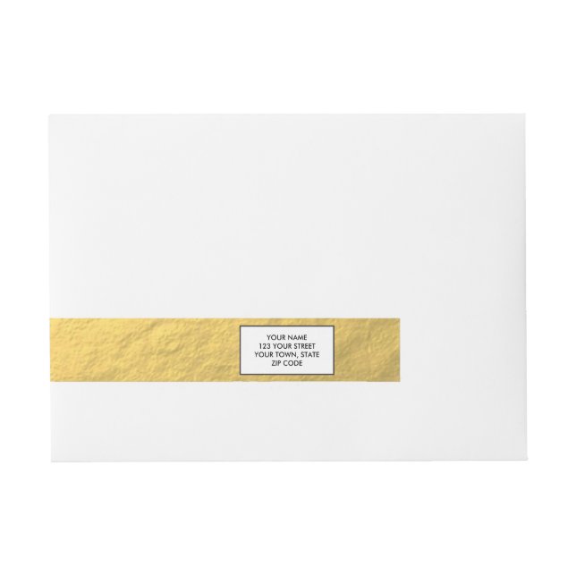 Bande Pour Adresse Feuille d'or élégante imprimée (Devant)