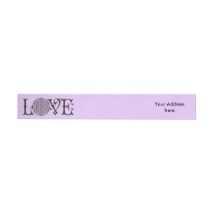 Bande Pour Adresse Fleur de vie - LOVE lettrage tatouage noir