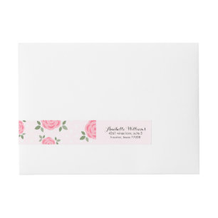 Bande Pour Adresse Fleurs roses délicates