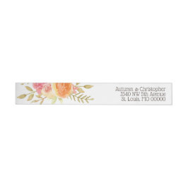 Bande Pour Adresse Flore d'aquarelle Pastel