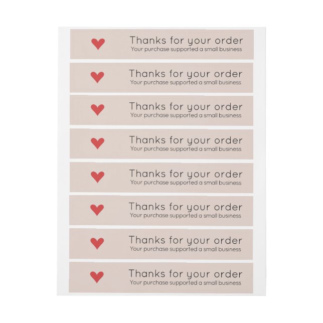 Bande Pour Adresse Forfait d'expédition de Merci pour petites entrepr (Feuille)