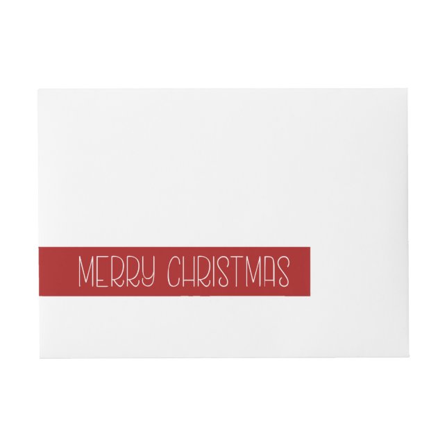 Bande Pour Adresse Joyeux Noël Simple Main Rouge Lettré (Devant)