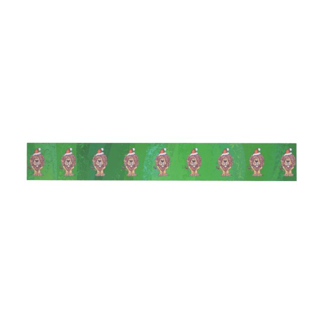 Bande Pour Adresse Lion Christmas on Green (Individual)