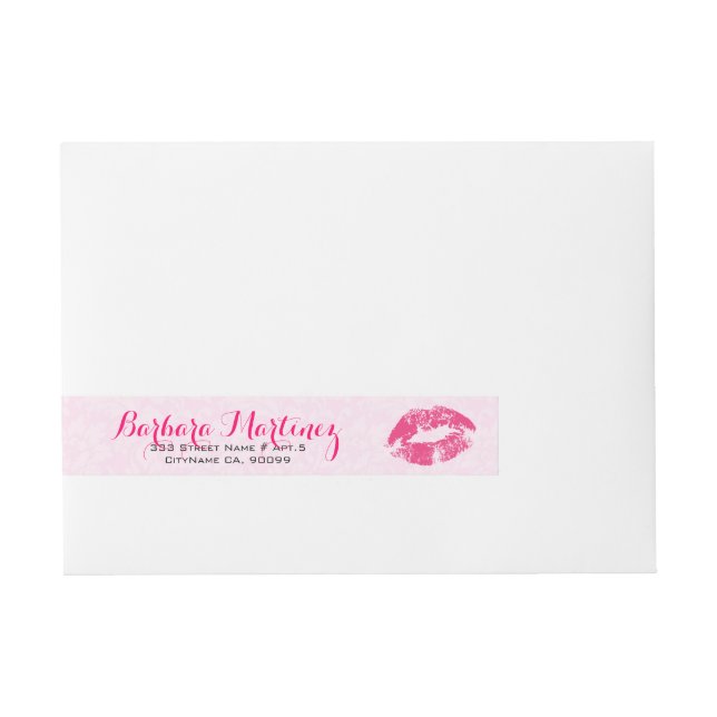 Bande Pour Adresse Maquillage des lèvres roses et Damas (Devant)