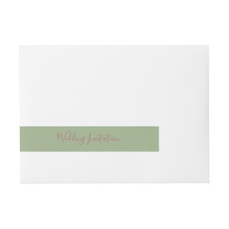 Bande Pour Adresse Mariage de feuillage vert Sage Rose Bourgogne