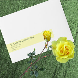 Bande Pour Adresse Mariage minimaliste Beurre Jaune et Sage