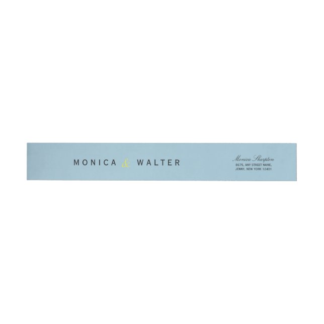 Bande Pour Adresse Monogramme bleu Créez votre propre style (Individual)