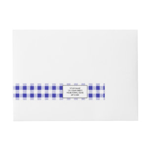 Bande Pour Adresse Motif blanc de guingan de bleu marine