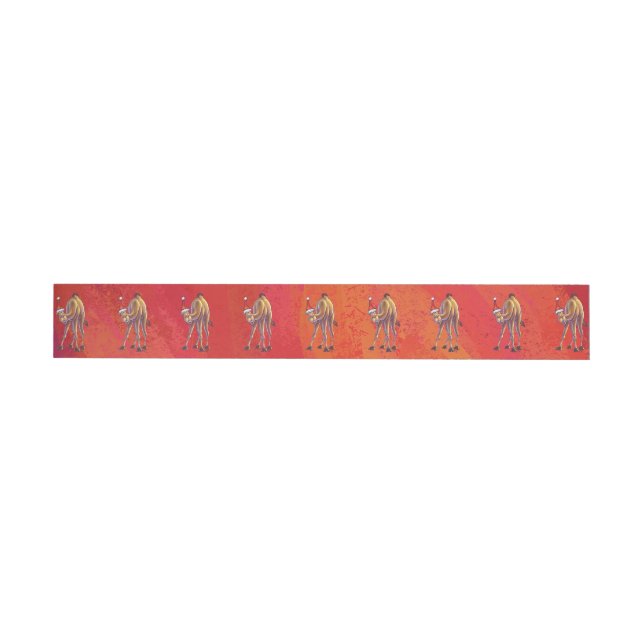 Bande Pour Adresse Motif Festif Camel En Rouge (Individual)