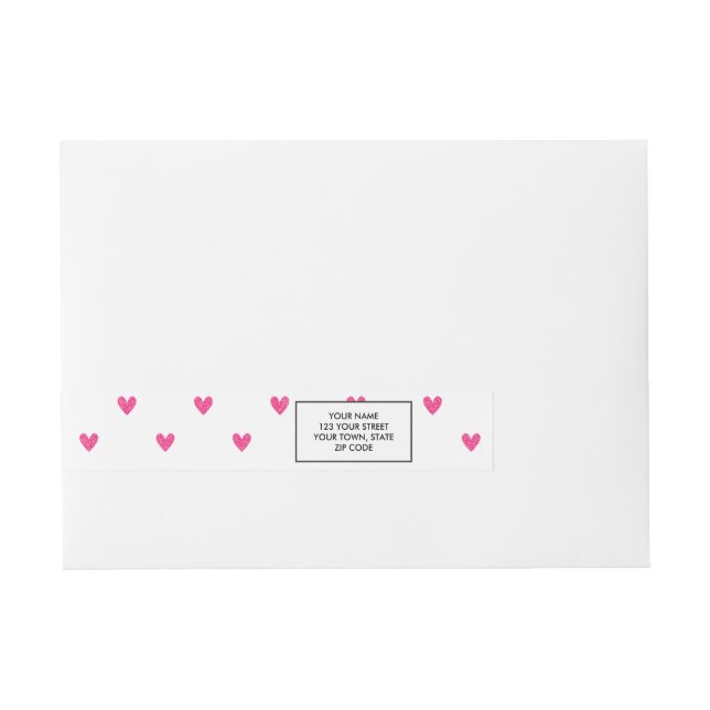 Bande Pour Adresse Motif rose mexicain de coeurs de parties (Devant)