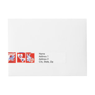 Bande Pour Adresse Motif timbre de la Saint-Valentin vintage des anné