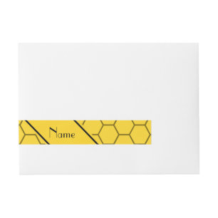 Bande Pour Adresse Nid d'abeilles jaune nommé personnalisé