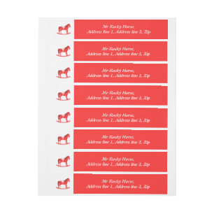 Bande Pour Adresse Noël scandinave Cheval Rocse Custom