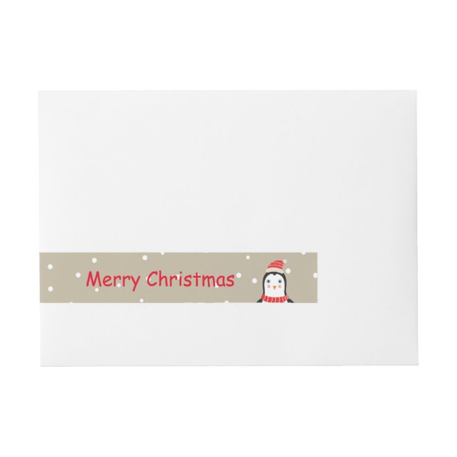Bande Pour Adresse Petit pingouin mignon "Joyeux Noël " de Noël (Devant)