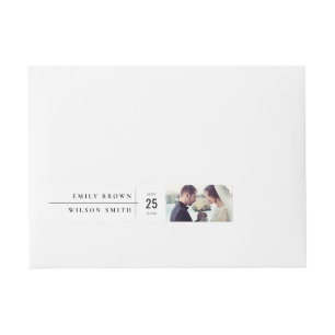 BANDE POUR ADRESSE PHOTO MARIAGE MODERNE DE TYPOGRAPHIE NOIRE ET BLAN
