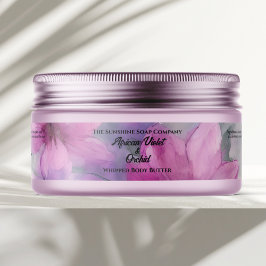 Bande Pour Adresse Pink and Purple Flowers Wraparound Jar Label