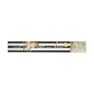 Bande Pour Adresse PixDezines aquarelle/florale/striée/or
