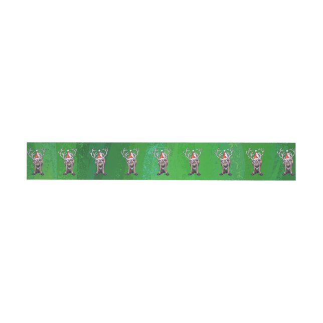 Bande Pour Adresse Reindees Noël Sur Vert (Individual)