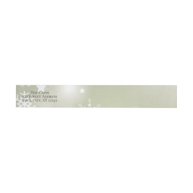Bande Pour Adresse Snowflakes sur Sage Wraparound Adresse de retour (Individual)