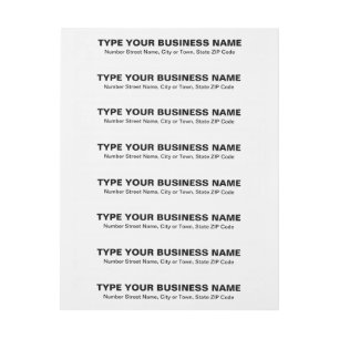 Bande Pour Adresse Textes simples Affaires blanches