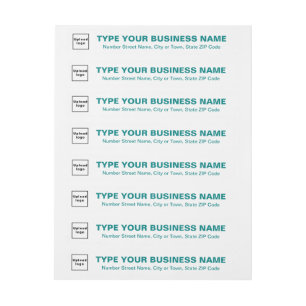 Bande Pour Adresse Textes verts Turquoises sur blanc