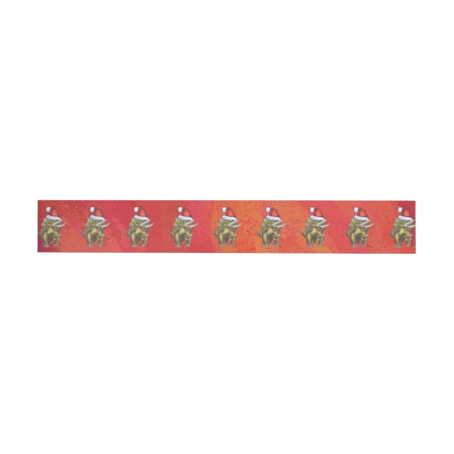 Bande Pour Adresse Tricératops Noël En Rouge (Individual)