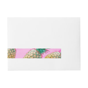 Bande Pour Adresse Tropical Ananas Rose Marbre Moderne Fête