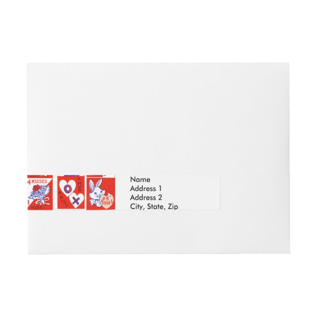 Bande Pour Adresse Valentine Retro Love Hugs Motif (Devant)