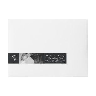 Bande Pour Adresse Votre photo Mariage RSVP Black