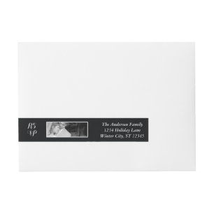 Bande Pour Adresse Votre photo Mariage RSVP Black