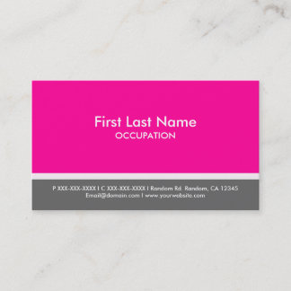 Bande rose gris simple cartes de visite personnali