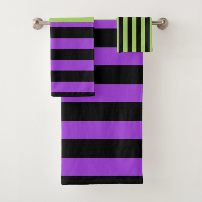 Bande verte violette et noire d'Halloween (En situation)