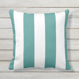 Bande verticale turquoise et blanche, oreiller ext