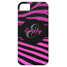 Bande zèbre rose personnalisable iphone 5 coque